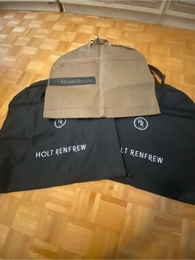 Harry Rosen and Holt Renfrew Dual-Pack Garment Bags — Black & Tan